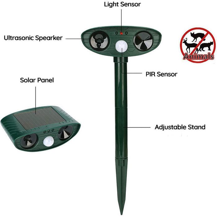 Cosmo Thrift Solar Ultrasonic Fox Deterrent – Motion-Activated Animal Repeller for Garden, Lawn & Outdoor