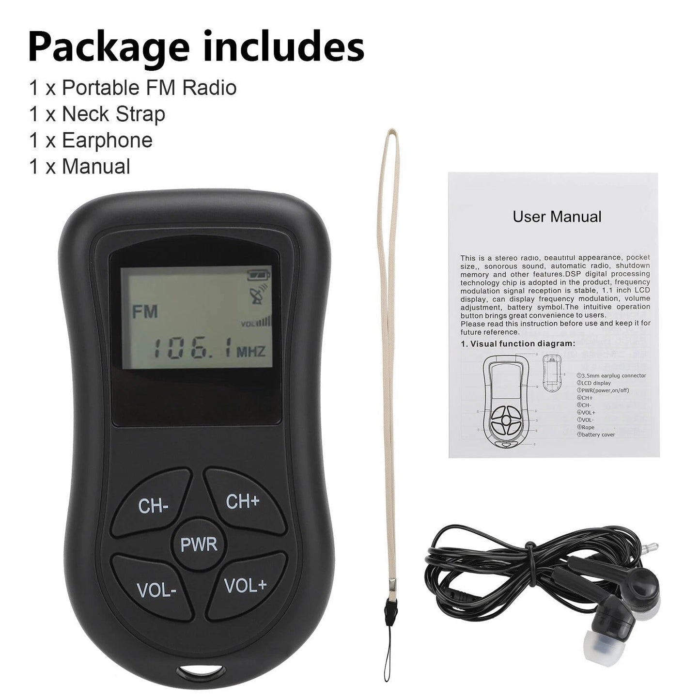 Cosmo Thrift Portable Mini Pocket Radio AM/FM