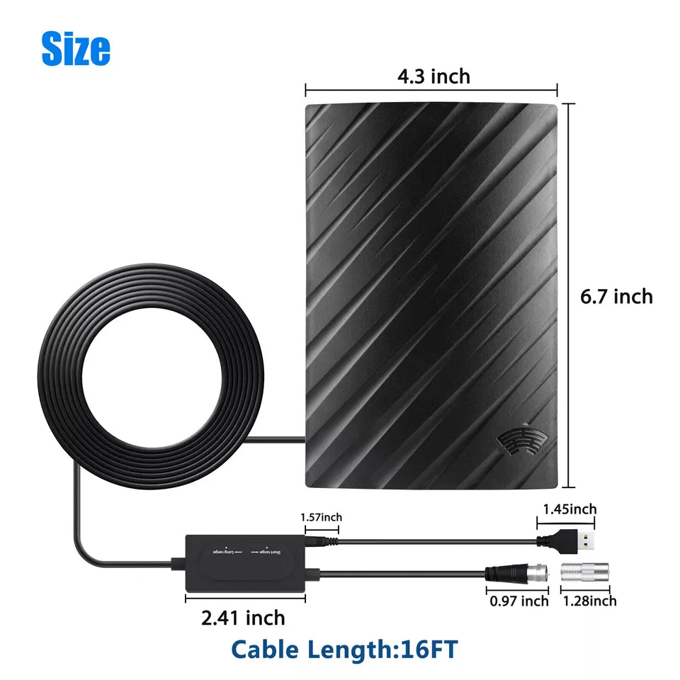 Cosmo Thrift Upgraded 500 Miles Indoor Digital TV Antenna HDTV Amplified 4K UHF VHF