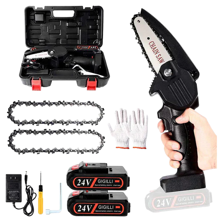 Cosmo Thrift Upgraded 24V Mini Chainsaw (Two Batteries)
