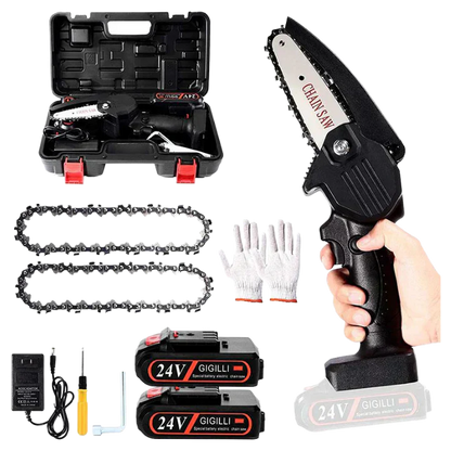 Cosmo Thrift Upgraded 24V Mini Chainsaw (Two Batteries)