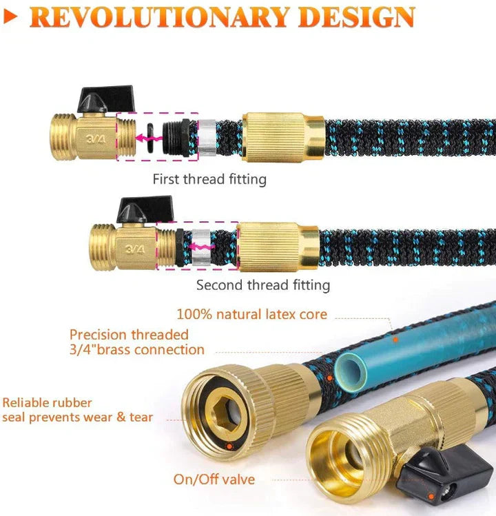 Cosmo Thrift Expandable Garden Hose – Heavy Duty Flexible Water Hose with Nozzle
