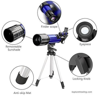 Cosmo Thrift Space Telescope Pro for Beginners – 150X Magnification with 3X Barlow Lens (Blue)