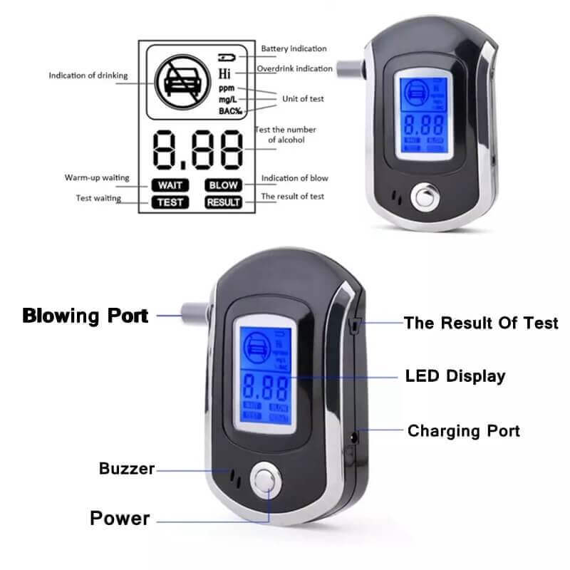 Cosmo Thrift Police-Grade Professional Alcohol Tester Breathalyzer