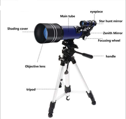 Cosmo Thrift Space Telescope Pro for Beginners – 150X Magnification with 3X Barlow Lens (Blue)