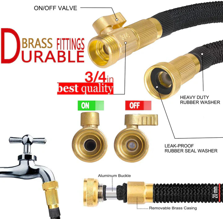 Cosmo Thrift Expandable Garden Hose – Heavy Duty Flexible Water Hose with Nozzle