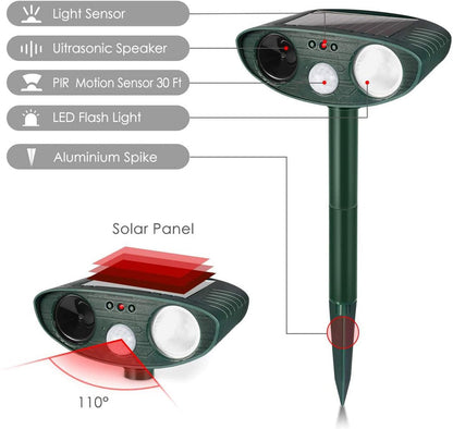 Cosmo Thrift Solar Ultrasonic Dog Repeller – Motion-Activated Outdoor Animal Deterrent