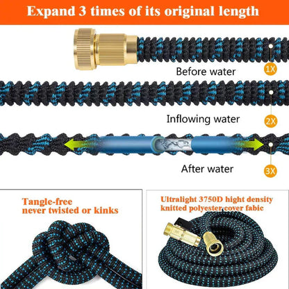 Cosmo Thrift Expandable Garden Hose – Heavy Duty Flexible Water Hose with Nozzle