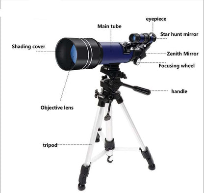 Cosmo Thrift Space Telescope Pro for Beginners – 150X Magnification with 3X Barlow Lens (Blue)