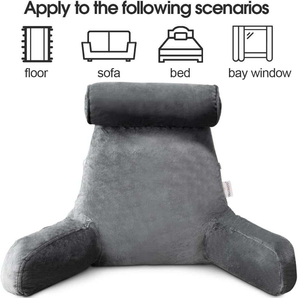 Cosmo Thrift Reading Pillow with Arms – Backrest Support Cushion for Bed & Couch