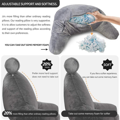 Cosmo Thrift Reading Pillow with Arms – Backrest Support Cushion for Bed & Couch