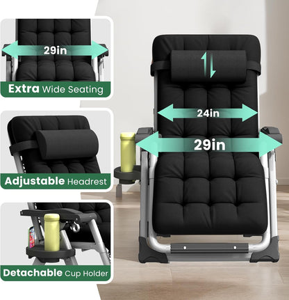 Cosmo Thrift Portable Folding Lounge Chair – Heavy-Duty Outdoor Recliner with 500LB Capacity