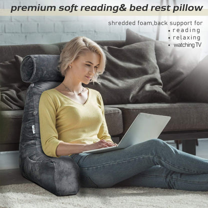 Cosmo Thrift Reading Pillow with Arms – Backrest Support Cushion for Bed & Couch