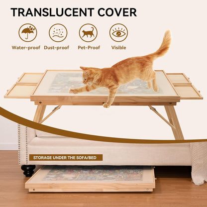 Cosmo Thrift Puzzle Table with Drawers – Storage Tabletop for Jigsaw Enthusiasts