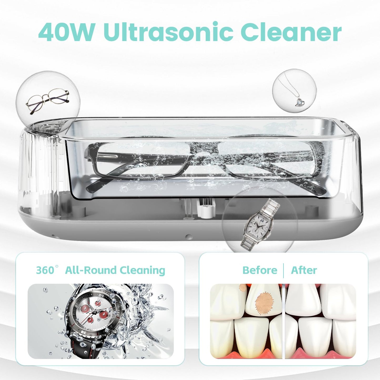 Cosmo Thrift Ultrasonic Jewelry Cleaner – Portable Sonic Cleaning Machine for Rings, Glasses & Watches