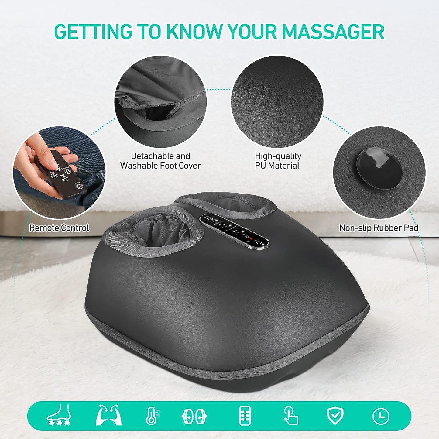 Cosmo Thrift Shiatsu Foot Massager with Heat – Kneading, Vibration & Air Compression for Deep Tissue Relief