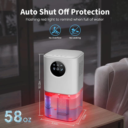 Cosmo Thrift Portable Dehumidifier for Bedroom/Bathroom – Quiet Damp Air Moisture Remover