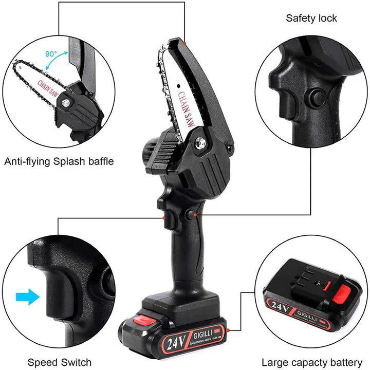 Cosmo Thrift Upgraded 24V Mini Chainsaw (Two Batteries)