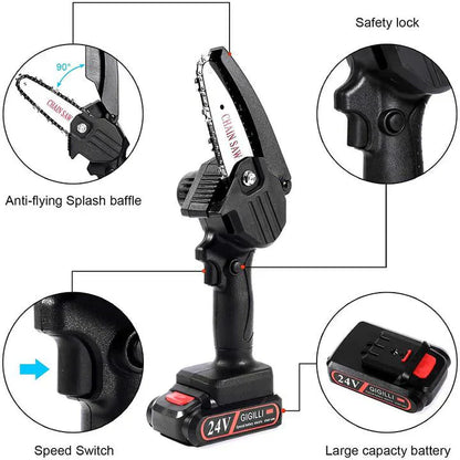 Cosmo Thrift Upgraded 24V Mini Chainsaw (Two Batteries)