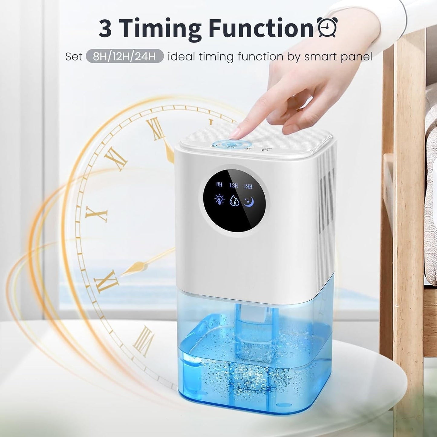 Cosmo Thrift Portable Dehumidifier for Bedroom/Bathroom – Quiet Damp Air Moisture Remover
