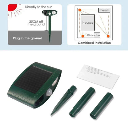 Cosmo Thrift Solar Ultrasonic Chipmunk Repeller – Outdoor Rodent Deterrent Device