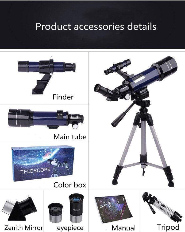 Cosmo Thrift Space Telescope Pro for Beginners – 150X Magnification with 3X Barlow Lens (Blue)