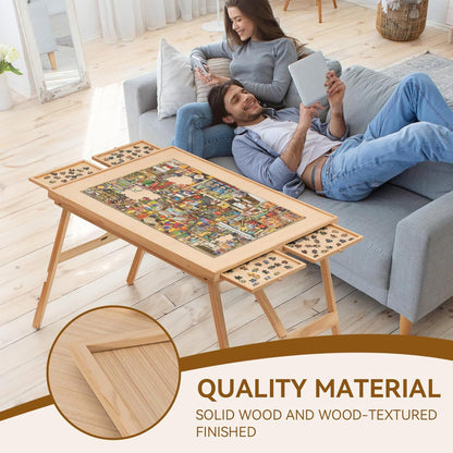 Cosmo Thrift Puzzle Table with Drawers – Storage Tabletop for Jigsaw Enthusiasts