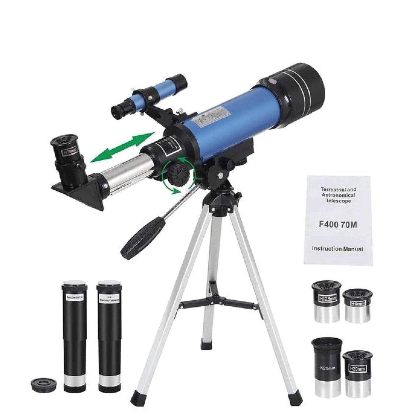 Cosmo Thrift Space Telescope Pro for Beginners – 150X Magnification with 3X Barlow Lens (Blue)