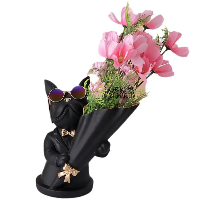 Cosmo Thrift Bulldog Flower Vase