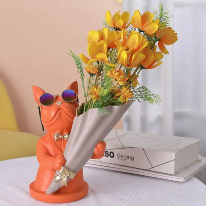 Cosmo Thrift Bulldog Flower Vase