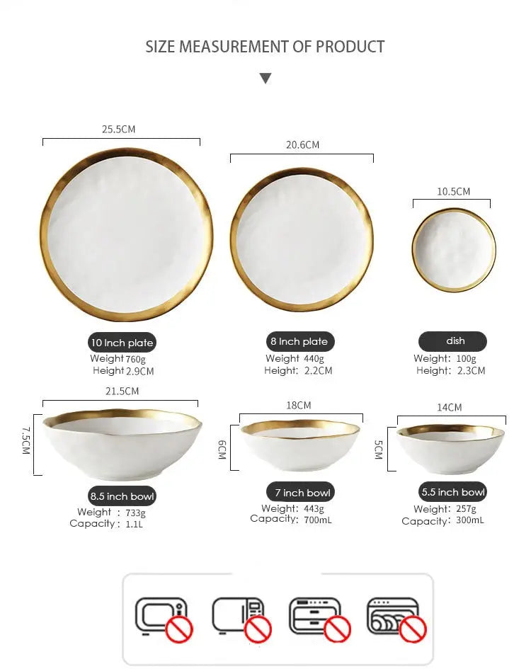 Cosmo Thrift Luxury Gold Rimmed Stoneware Dinnerware Set