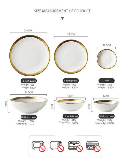 Cosmo Thrift Luxury Gold Rimmed Stoneware Dinnerware Set