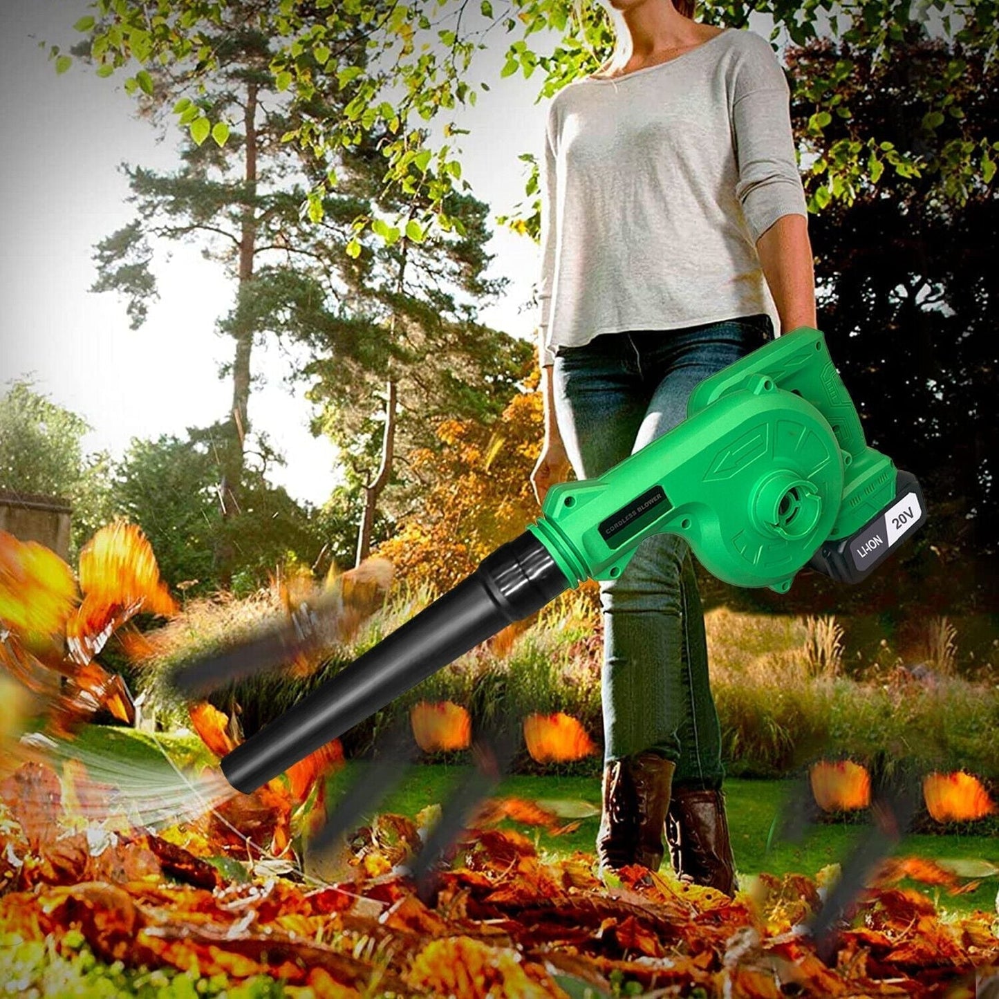 Cosmo Thrift Powerful 2 in 1 Rechargeable Cordless Leaf Lawn Duster Blower
