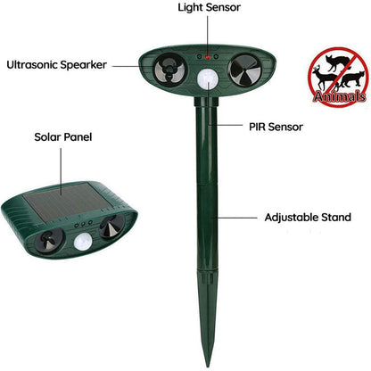 Cosmo Thrift Solar-Powered Ultrasonic Animal Repeller – Motion-Activated Pest Control for Garden, Lawn & Yard