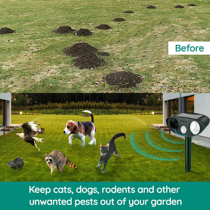 Cosmo Thrift Solar-Powered Ultrasonic Animal Repeller – Motion-Activated Pest Control for Garden, Lawn & Yard