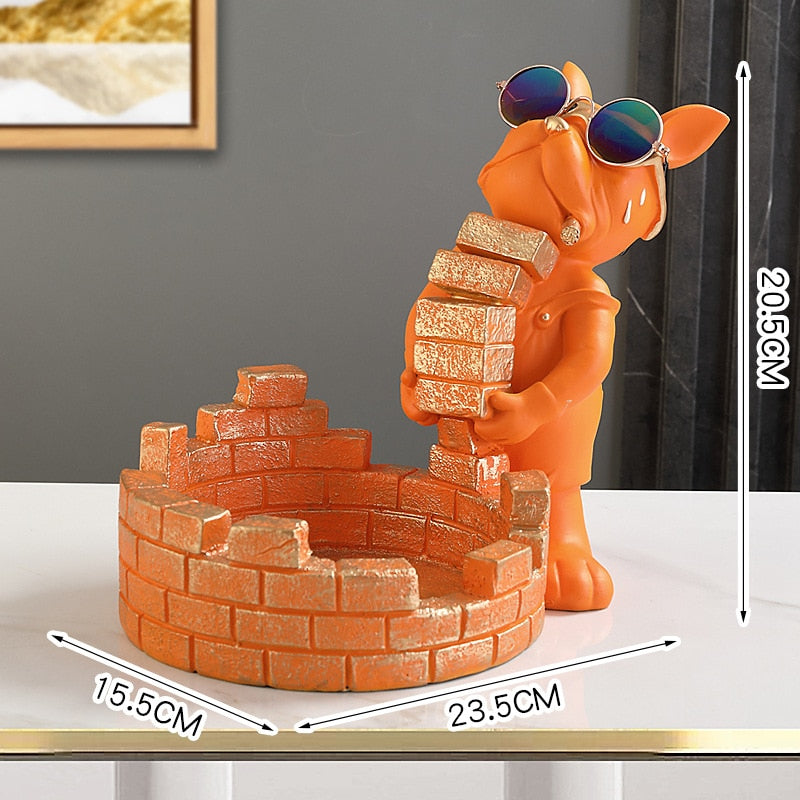 Cosmo Thrift Bulldog Brickie Sculpture