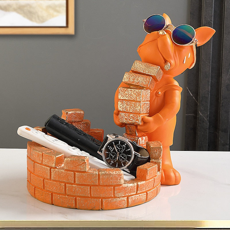 Cosmo Thrift Bulldog Brickie Sculpture