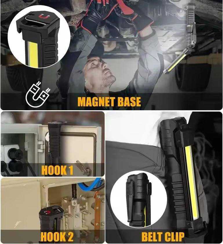 Cosmo Thrift Rechargeable Magnetic Flashlight For Mechanics And Workplace