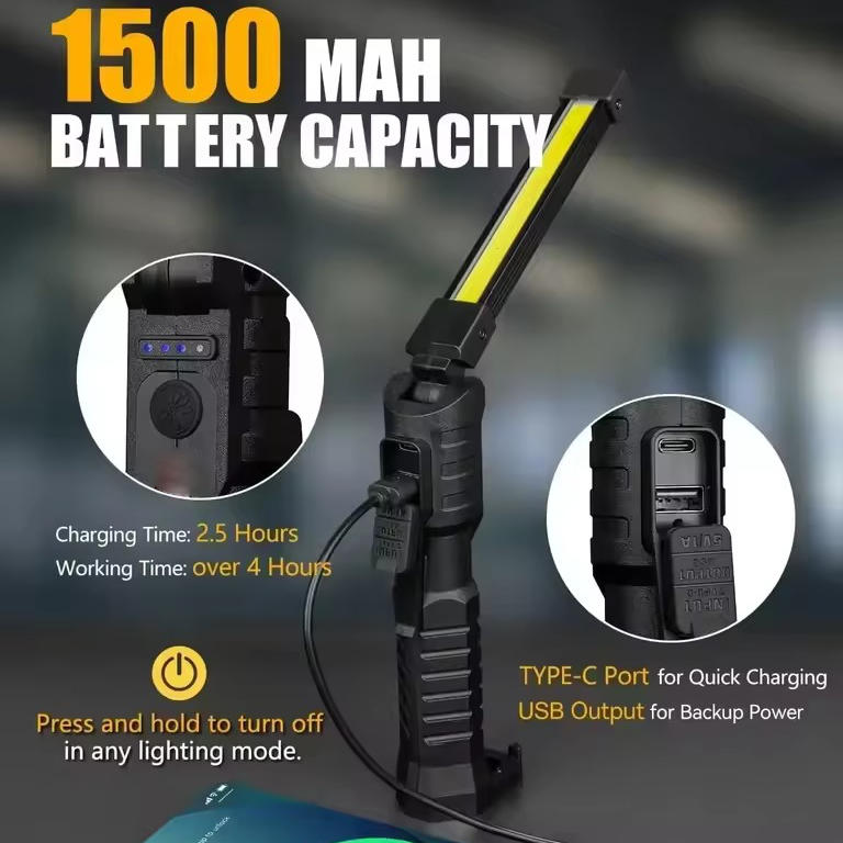 Cosmo Thrift Rechargeable Magnetic Flashlight For Mechanics And Workplace