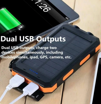 Cosmo Thrift Solar Power Bank – 500000mAh Portable Waterproof Outdoor Charger with Dual USB & LED Light