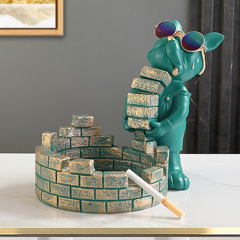 Cosmo Thrift Bulldog Brickie Sculpture
