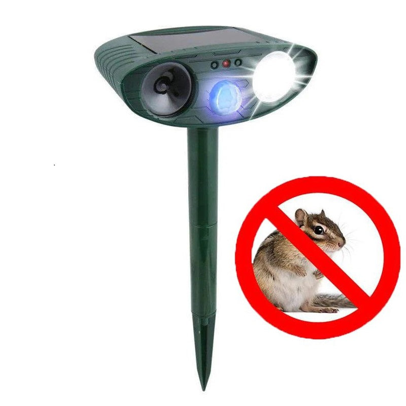 Cosmo Thrift Solar Powered Ultrasonic Rabbit Repeller – Humane Garden Protection with Flashing Light