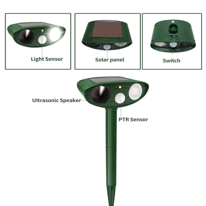 Cosmo Thrift Solar Powered Ultrasonic Deer Repellent – Motion Sensor Animal Deterrent for Garden, Lawn & Yard