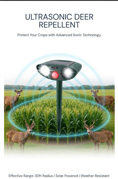 Cosmo Thrift Ultrasonic Solar Deer Repeller – Motion Sensor Animal Deterrent for Garden & Yard
