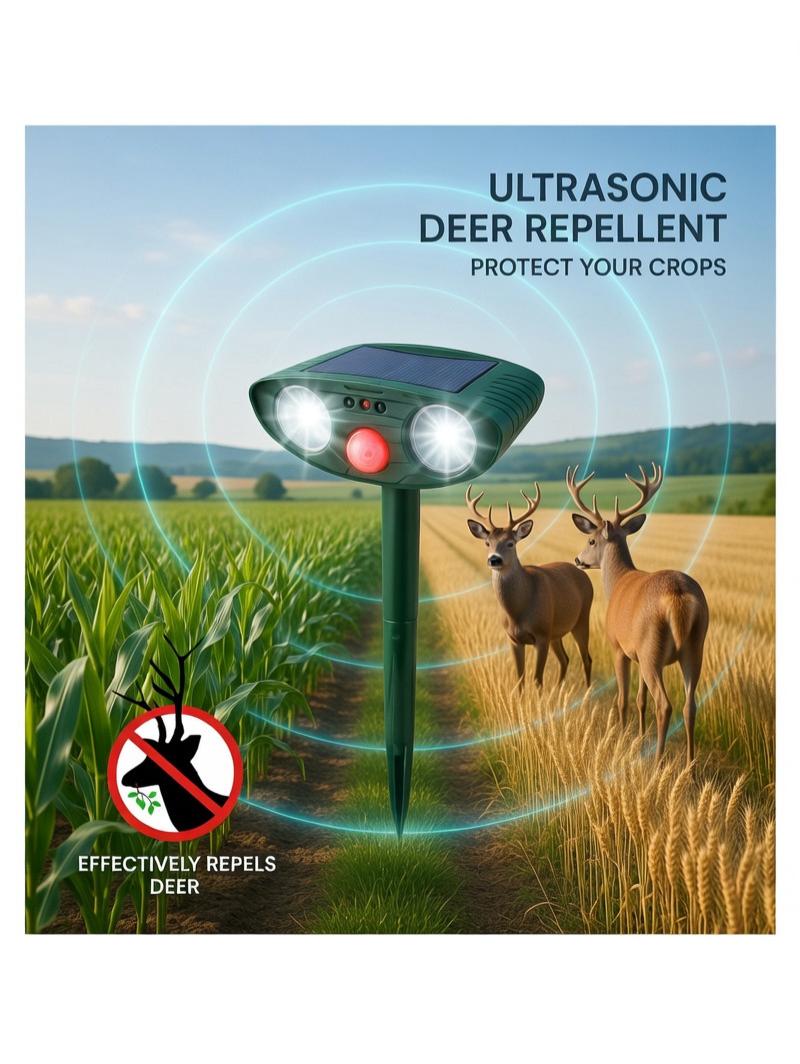 Cosmo Thrift Ultrasonic Solar Deer Repeller – Motion Sensor Animal Deterrent for Garden & Yard