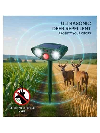 Cosmo Thrift Ultrasonic Solar Deer Repeller – Motion Sensor Animal Deterrent for Garden & Yard