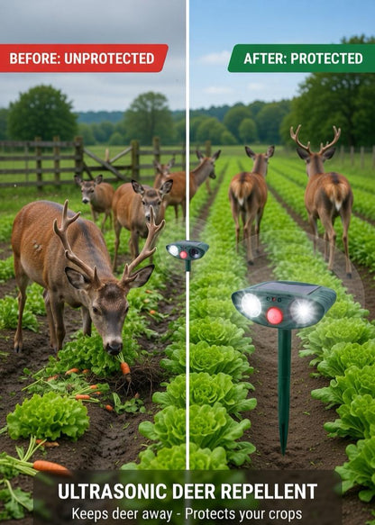 Cosmo Thrift Ultrasonic Solar Deer Repeller – Motion Sensor Animal Deterrent for Garden & Yard