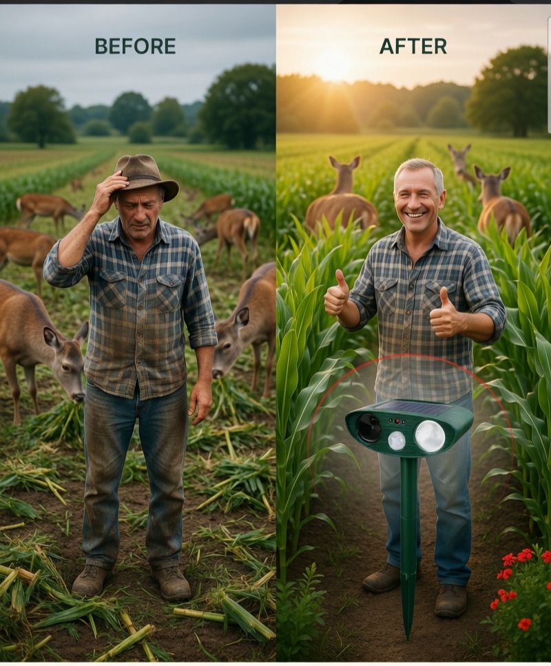 Cosmo Thrift Ultrasonic Solar Deer Repeller – Motion Sensor Animal Deterrent for Garden & Yard
