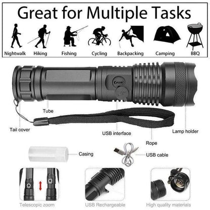 Cosmo Thrift Rechargeable Zoomable LED Flashlight