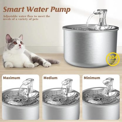 Cosmo Thrift Cat Water Fountain with Motion Sensor – Stainless Steel Design with Filter Included